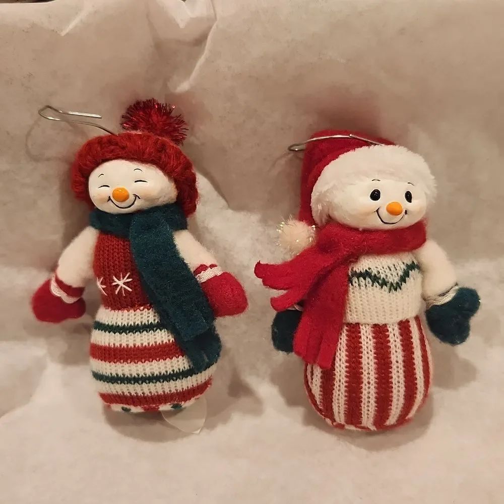 Hallmark 2003 Snowman Christmas Ornaments Set of 2
